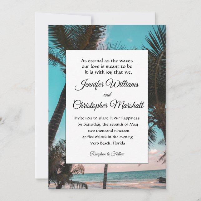 Convites Casamento tropical (Frente)