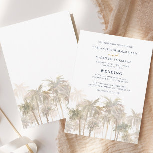 Convites Casamento Tropical Beach de Palm Trees