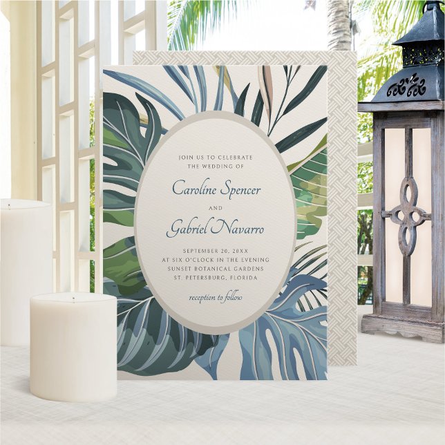 Convites Casamento Tropical Beach Palm (Criador carregado)