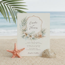 Convites Casamento Tropical Boho na Crista da Praia