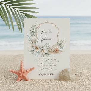 Convites Casamento Tropical Boho na Crista da Praia