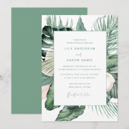 Convites Casamento tropical botânico