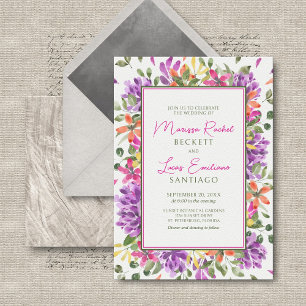 Convites Casamento Tropical Bright Floral