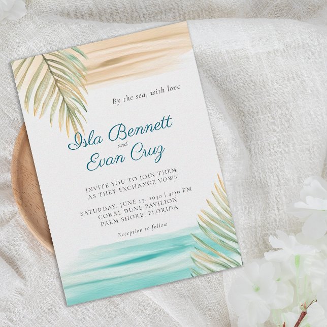 Convites Casamento Tropical com Aquarela em Tons de Verde S (Criador carregado)