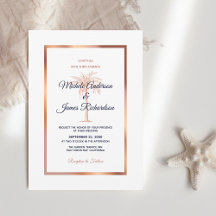 Casamento Tropical com Palma em Azul Marinho e Dou