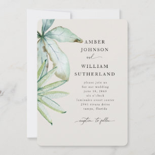 Convites Casamento Tropical Creme Simple Moments