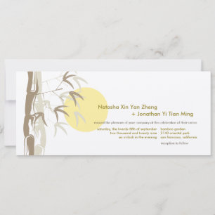 Convites Casamento Tropical de Bamboo Natural, Nascido Chin