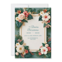 Casamento Tropical de Borda Esmeralda com Hibisco