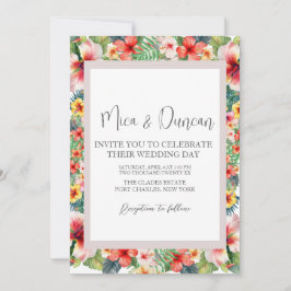 Convites Casamento Tropical de Hibiscus