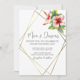 Convites Casamento Tropical de Hibiscus