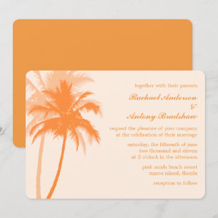 Convites Casamento Tropical de Laranja Palm Trees