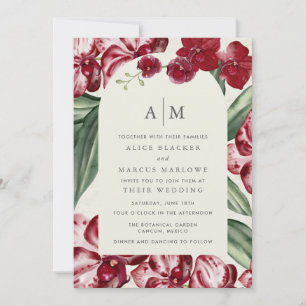 Convites Casamento Tropical de Orquídea nas Ilhas Havaianas