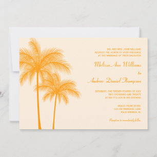 Convites Casamento Tropical de Palm Laranja