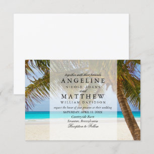 Convites Casamento Tropical de Palm Shore de Praia