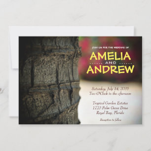 Convites Casamento Tropical de Palm Tree Garden