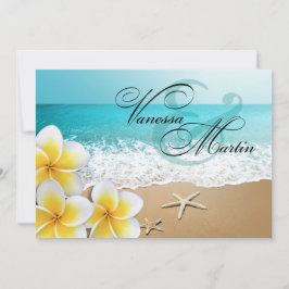Convites Casamento Tropical de Plumeria Starfish Beach