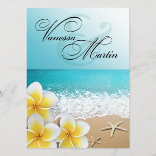 Convites Casamento Tropical de Plumeria Starfish Beach