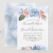 Casamento Tropical de Praia Dusty Blue e Blush