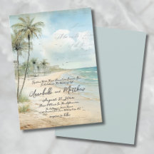 Casamento Tropical de Praia Elegante Vintage