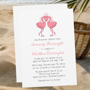 Convites Casamento Tropical de Praia Havaiano Flamingo Rosa
