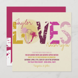 Convites Casamento Tropical de Verão de Palmeiras