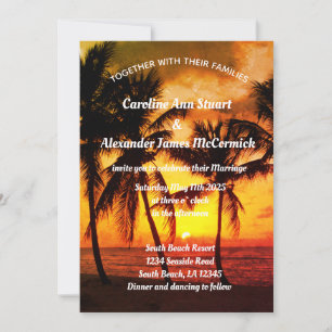 Convites Casamento Tropical de Verão de Sunset Beach Elegan