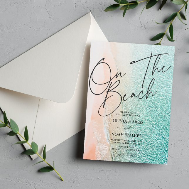Convites Casamento tropical de verão na praia (Criador carregado)