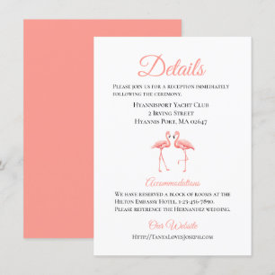 Convites Casamento Tropical Detalhes do Flamingo Pink Beach