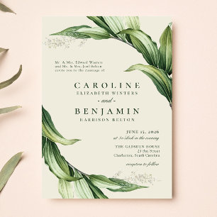 Convites Casamento Tropical do Jardim do Elegante Greenery