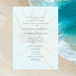 Convites Casamento Tropical Dois Locais Gelo Azul Ambos os