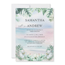 Casamento Tropical Elegante Aquarela
