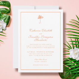 Convites Casamento Tropical Elegante Palm Tree