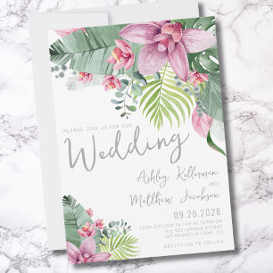 Convites Casamento Tropical Floral Elegante