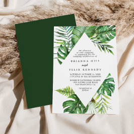 Convites Casamento Tropical Greenery Diamond