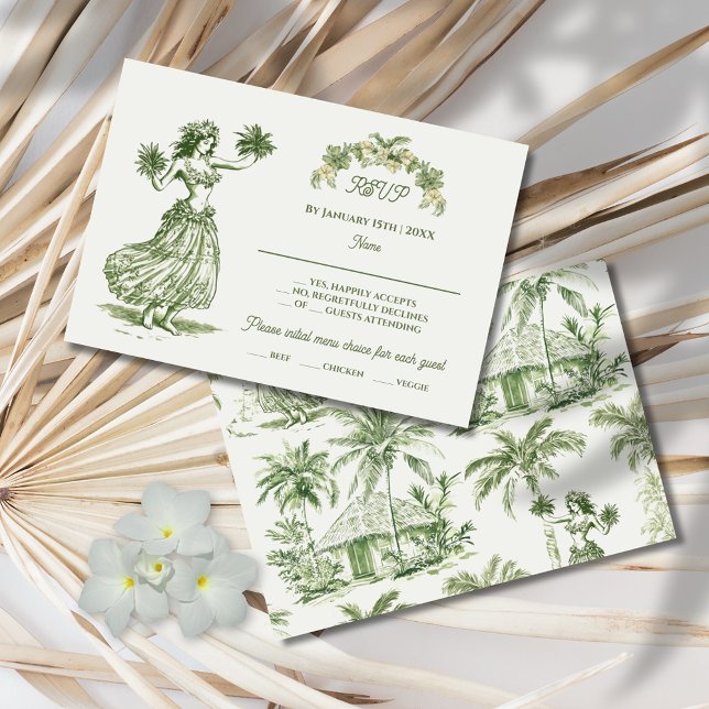 Convites Casamento Tropical Hawaiian Island RSVP (Criador carregado)