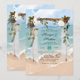 Convites Casamento Tropical Moderno da Praia Canopy