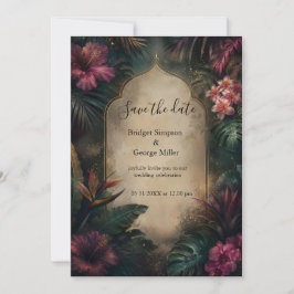Convites Casamento Tropical Obscuro no Havaí Vintage