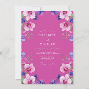 Convites Casamento Tropical Orquídea Magenta