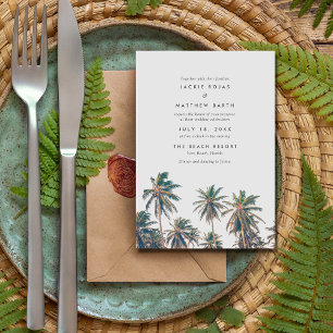 Convites Casamento Tropical Palm Tree Beach