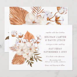 Convites Casamento Tropical Rustic Boho Seco Palm Cotton