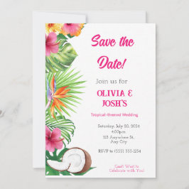 CONVITES CASAMENTO TROPICAL SALVE A PLACA DE DATA