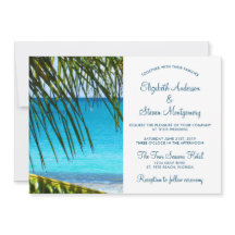 Casamento Tropical Turquesa na Praia com Folhas de