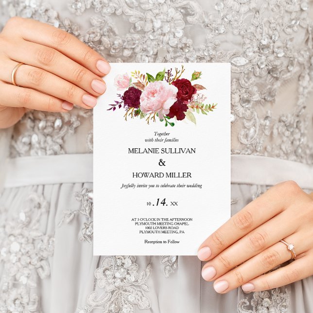 Convites Casamento Tropical Vermelha e Romântica (Criador carregado)