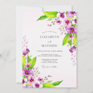 Convites Casamento Tropical Vibrante Roxo