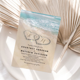 Convites Casamento Tropical Vintage na Praia Destino