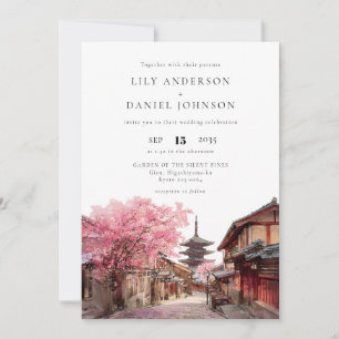 Convites Casamento Tudo Em Um Aquarela Kyoto Japão