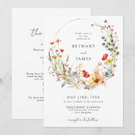 Convites Casamento Tudo Em Um Flor Selvagem Caprichosa