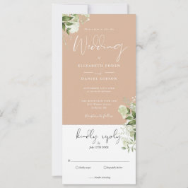 Convites Casamento Tudo Em Um Floral Botânico Tan