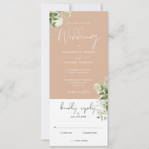 Convites Casamento Tudo Em Um Floral Botânico Tan