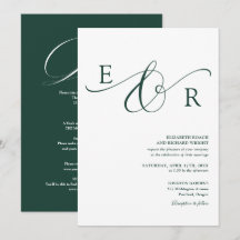 Casamento Tudo Em Um Monograma Verde Esmeralda Chi